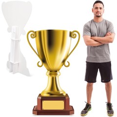 3.9 ft Large Golden Award Trophy Party Signs Decoration Sports Cardboard Cuto…
