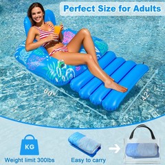 Inflatable Pool Lounger Float, Heavy Duty Pool Floats for Adults with Innovat…