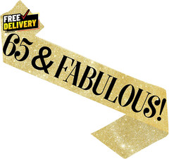 65 Birthday Decorations 65Th Birthday Sash 65 & Fabulous Birthday Sash