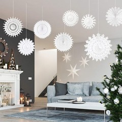White Paper Snowflake Decorations Frozen Birthday Party Supplies Winter Wonde…