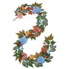 6ft Fall Hydrangea Garland with Blue Pumpkins – Autumn Artificial Floral Pump…
