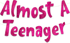 Pre-Strung 12Th Birthday Pink Glitter Banner – 12Th Birthday and Anniversary Dec