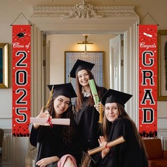 FengRise Graduation Banner Class of 2025, Red Party