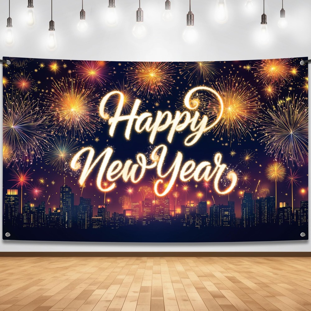 KatchOn, XtraLarge Happy New Year Banner – 72×44 inches, York City
