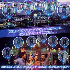 10PCS LED Light Up Balloons Clear Helium Bubble Glow With String For Party Decor