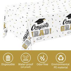Graduation Decorations, Gongrats Grad Tablecover for Graduation Party Supplies,