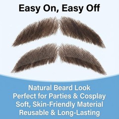 Realistic Brown Handlebar Mustache for Men – Human Hair, Hand-Tied Lace Fake …