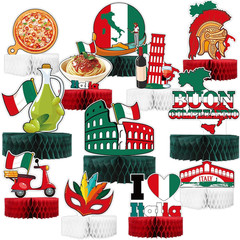 12Pcs Italy Party Decorations Italian Theme Honeycomb Centerpieces for Table I L