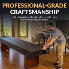Hathaway 9ft Shuffleboard Table Cover Black Synthetic Leather Dust Spill Protect