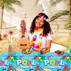 3 Pieces Pool Party Supplies Pool Party Tablecloth, Summer Decorations Table …
