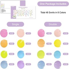 48PCS Pastel Paper Swirl Decorations Hanging Ceiling Streamers for Birthday, …