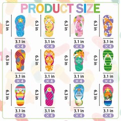 48Pcs Summer Flip-Flop Paper Cutouts, Cute Flip-Flop Shape Cutouts Tropical Hawa