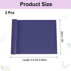 2pcs Crepe Paper Rolls DIY Decoration 8ft Long 20 Inch Wide, Dark Blue