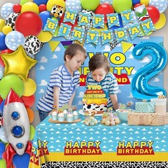 Two Infinity and Beyond Birthday Decorations Include Happy Birthday Banner Ba…