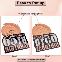 WOJOGO 65th Birthday Decorations for Women, Rose Gold 65th Birthday Decor Kit…