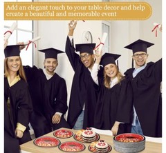 100pc Orange Congrats GRAD Congratulations Graduation 9” Paper Plates Dinner