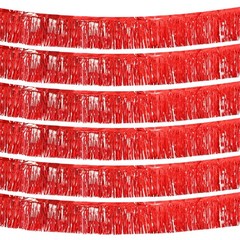 Red Foil Fringe Garland 10FT 6packs, Metallic Foil Tinsel Fringe Banners for …