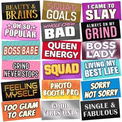24 Designs Funny Photo Booth Props Sign Decor Double Sided Photobooth Accessoire