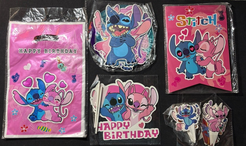 Pink Stich Birthday Decorations Stich Birthday Party Supplies Set