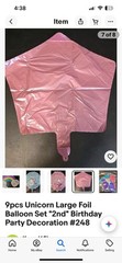 6pcs Unicorn Large Foil Balloon Set «2nd» Birthday Party Decoration Read Descrip