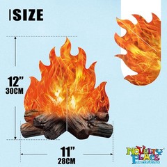 2 Set Fake Fire Cardboard Decoration – 3D Paper Flame Campfire Centerpieces