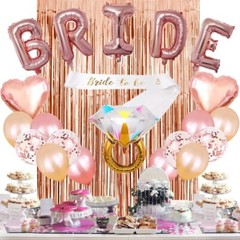 Rose Gold Bride to be with Wedding Rings Balloon Kit