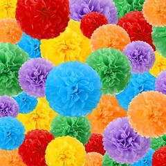 48 PCS Tissue Paper Pom Poms 614 Inch Flowers Decor Wedding Birthday Rainbow