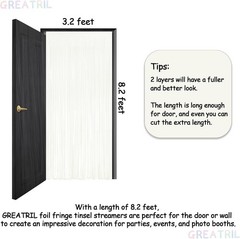 Versatile White Foil Fringe Streamers – Ideal for Events 3.2ft x 8.2ft – 2 Count