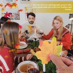 Larrel 200 Pcs Fake Fall Leaves, Realistic Leaves for 200, Colorful