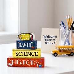 Cute Educational Block Decor with Pencil Topper – Back-to-School Essential