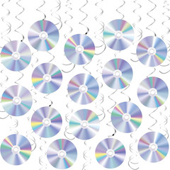 60 Pcs 90S Disco Party Decorations Y2K 2000Stheme Party Hanging Swirls CD Cutout