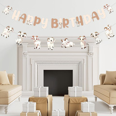 Goat Birthday Decorations, Goat Theme Happy Birthday Banner Farm Animals Theme G