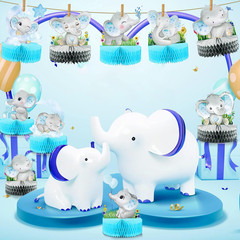 12 Pcs Elephant Themed Baby Shower Decorations Elephant Honeycomb Table Centerpi