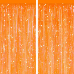 2 Pack Silver Metallic Tinsel Foil Fringe Curtains, Door Streamers Photo Booth B