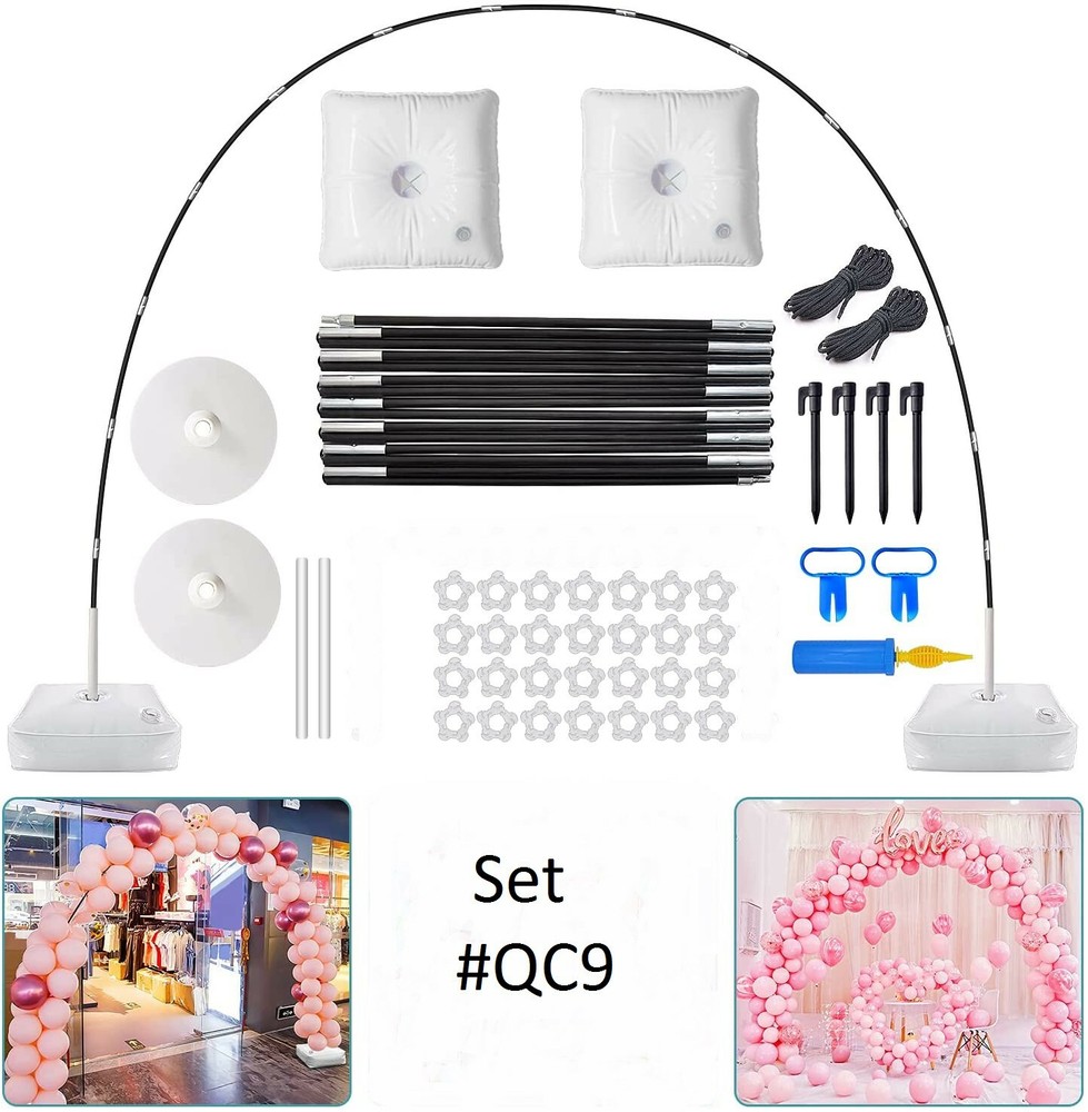 QC9 Large Arch Kit pink purple silver rose balloon decoration accessories pump