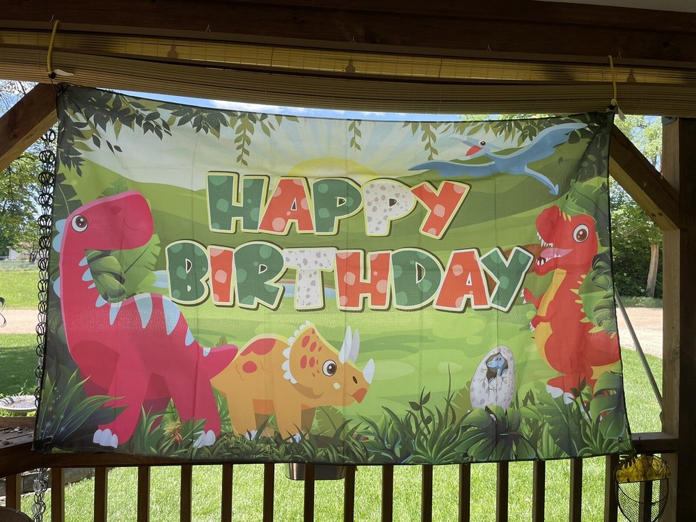 Dinosaur Birthday Banner Kids Decor 71” X 43” Waterproof Vinyl (Read Details)