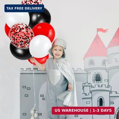 68PCS Red Black White Balloons Graduation Birthday Party Decor
