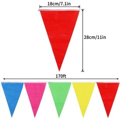 RUBFAC 1020Ft 720Pcs Colorful Pennant Banner Flags Multicolor Bunting String