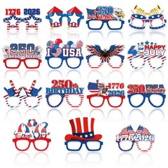 32 Pcs 250th Anniversary Decorations Paper Glasses, 250 Years of Freedom Deco…