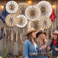 Weekgrat 18 Burlap Paper Fans Colorful