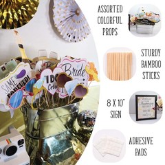 Bridal Shower Photo Booth Props 41pc Photo Booth Kit With 8 X 10inch Sign 60 Adh