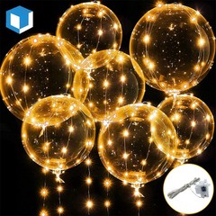 LED Light Up Balloons Clear Bubble Bobo Glowing Balloon for Birthday Party Decor