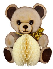 VTG 1982 Beistle Co USA Teddy Bear Die Cut Party Decor Honeycomb Baby Shower