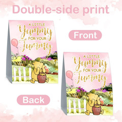 4PCS Winnie Table Sign Centerpieces, the Pooh Baby Shower Decorations,Baby Showe