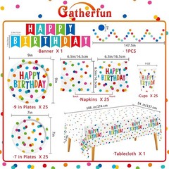 Happy Birthday Decorations: Happy Birthday Party Supplies Set with Birthday D…