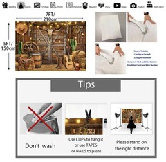 Western Cowboy Backdrop 7x5ft Banner Rustic Wooden Barn House Photography Bac…
