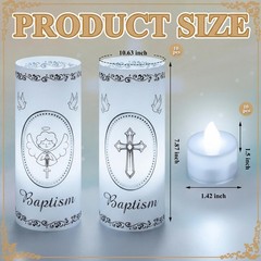 20 PCS 10 Sets Baptism Centerpieces Table Lantern Light Holders LED Candles