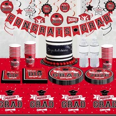 Complete 2026 Graduation Decor – 265 Disposable Pieces for Memorable Parties