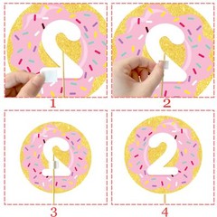 21Pcs Two Sweet Party Centerpiece Sticks Donut 2nd Birthday Party Decorations…