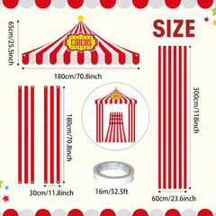 4 Pcs Carnival Circus Tent Decorations Carnival Entryway Door Party Decor Awning